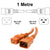 1M Orange C19-C20 15A Enterprise Class Extension Cord CAB27-010-ORN