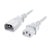 White IEC-C14 Male to IEC-C13 Female Power Cord