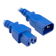 Blue IEC-C14 to IEC-C15 High Temperature IEC Extension Cord