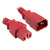 Red IEC-C14 to IEC-C15 High Temperature IEC Extension Cord